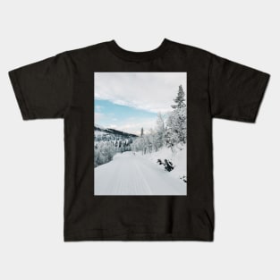 Wintertime in Norway - Snowy Landscape in Rondane National Park Kids T-Shirt